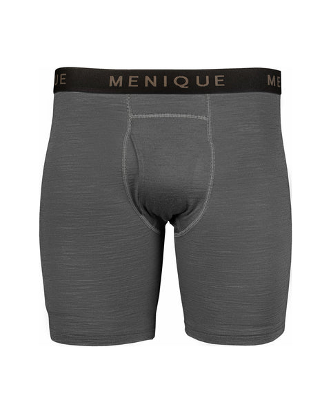 Menique herreboxershorts i farven perfekt grå, hvid baggrund.