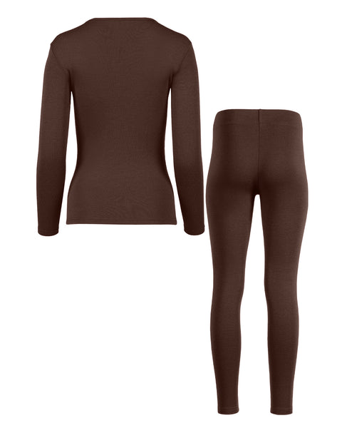 Dame 250 Langærmet & Leggings 2-delt Brun