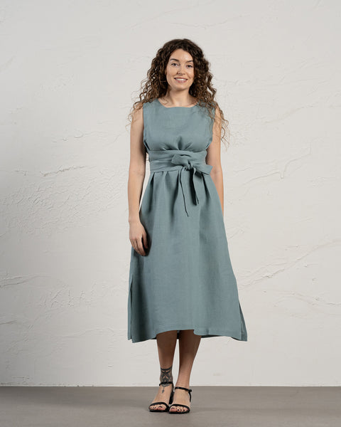 Sleeveless Obi Wrap Dress Hailey Mint Green
