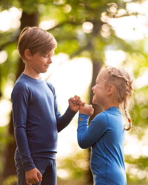 Børns 160 Langærmet & Bukser 2-delt Sæt Lys Blå