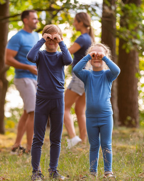 Børns 160 Langærmet & Bukser 2-delt Sæt Lys Blå