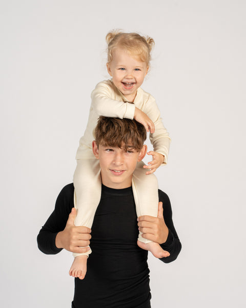 Børns 160 Langærmet & Bukser 2-delt Naturlig