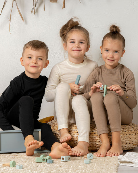 Børne 160 Langærmet & Bukser 2-delt Sæt Beige