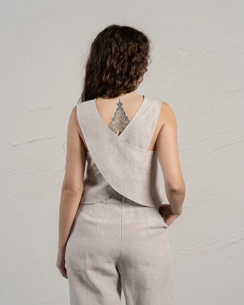 Cross Back Croptop Serena Naturlig
