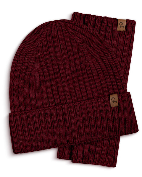 Elegante håndledsvarmere og hue til kvinder i cremet beige Merinould- og kashmirblanding