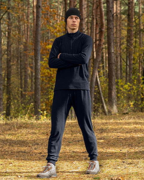 Herre joggebukser i sweatshirtstof 250 g/m² Mørkeblå