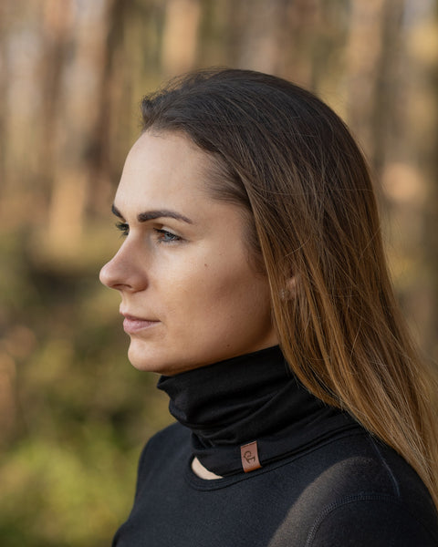 menique Kvinders Merino Halsedisse Sort Farve