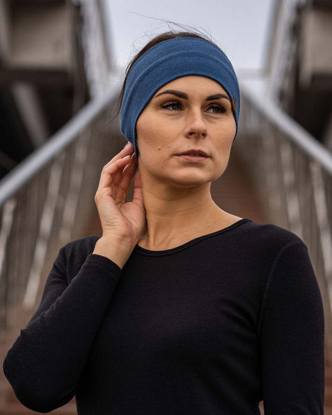Damehovedbånd 160 Merinould Denim