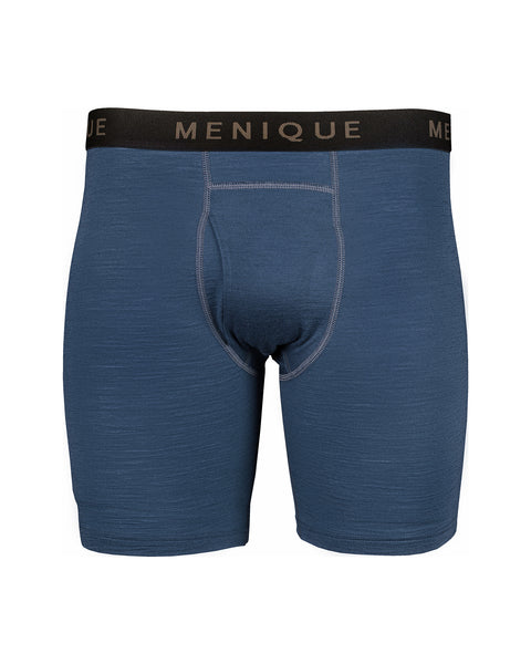 Menique herreboxershorts i farven denim, hvid baggrund.
