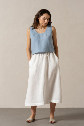 Maxinederdel Sophia - XS / Ren hvid