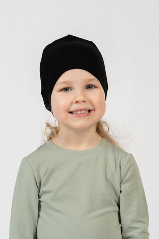Børns bløde bambuslue - 2-6 år / Sort