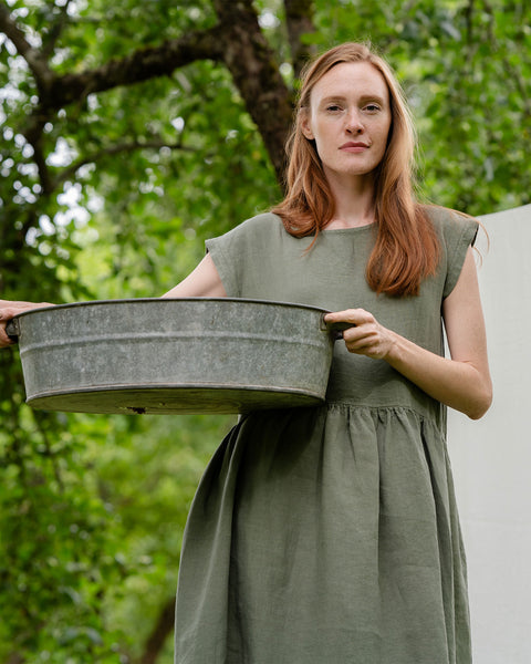 Smock Dress Cecilia Stone Green