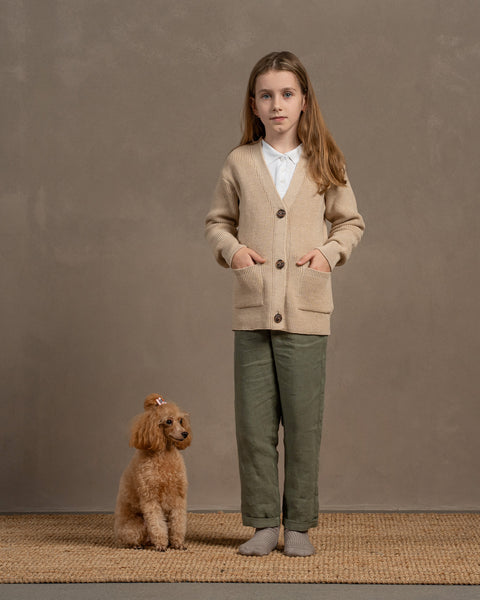 Kids' Merino Wool Cardigan Cleo Beige