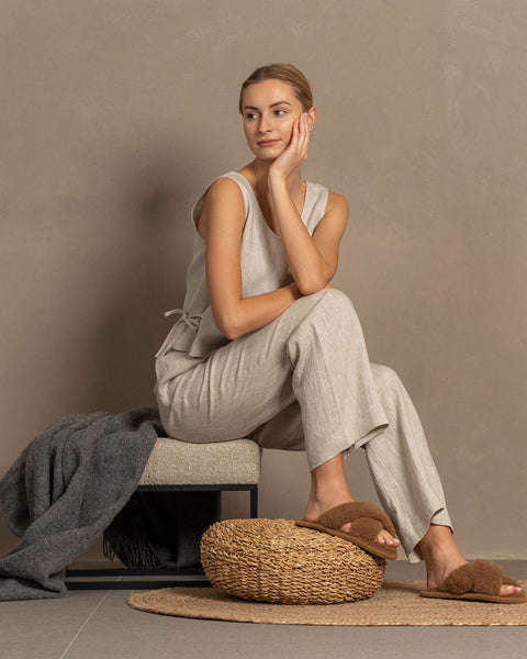 Dame Krydsede Bløde Tøfler