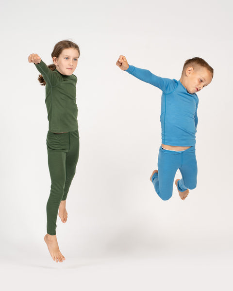 Kids' 160 Long Sleeve &amp; Bottom 2-Piece Light Blue