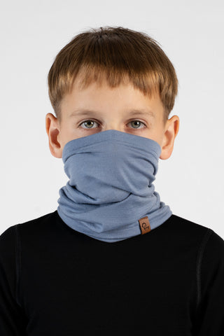 Kids' Lightweight Merino Long Neck Gaiter - One Size / Dusty Blue