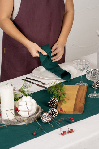 Holiday Linen Tablecloth - 40 x 40" / Pure White