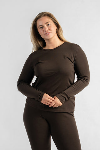 Women's 250 Thermal Long Sleeve Top Chocolate Brown - XS / Chocolate Brown