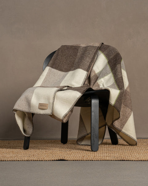 Virgin Wool Check Plaid Blanket Chicago