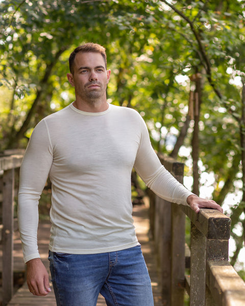 Herre 160 Termo Langærmet Rundhalset Naturlig