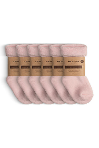 Kids' Merino Sherpa Socks 6-Pack - 6-24 M / Pink