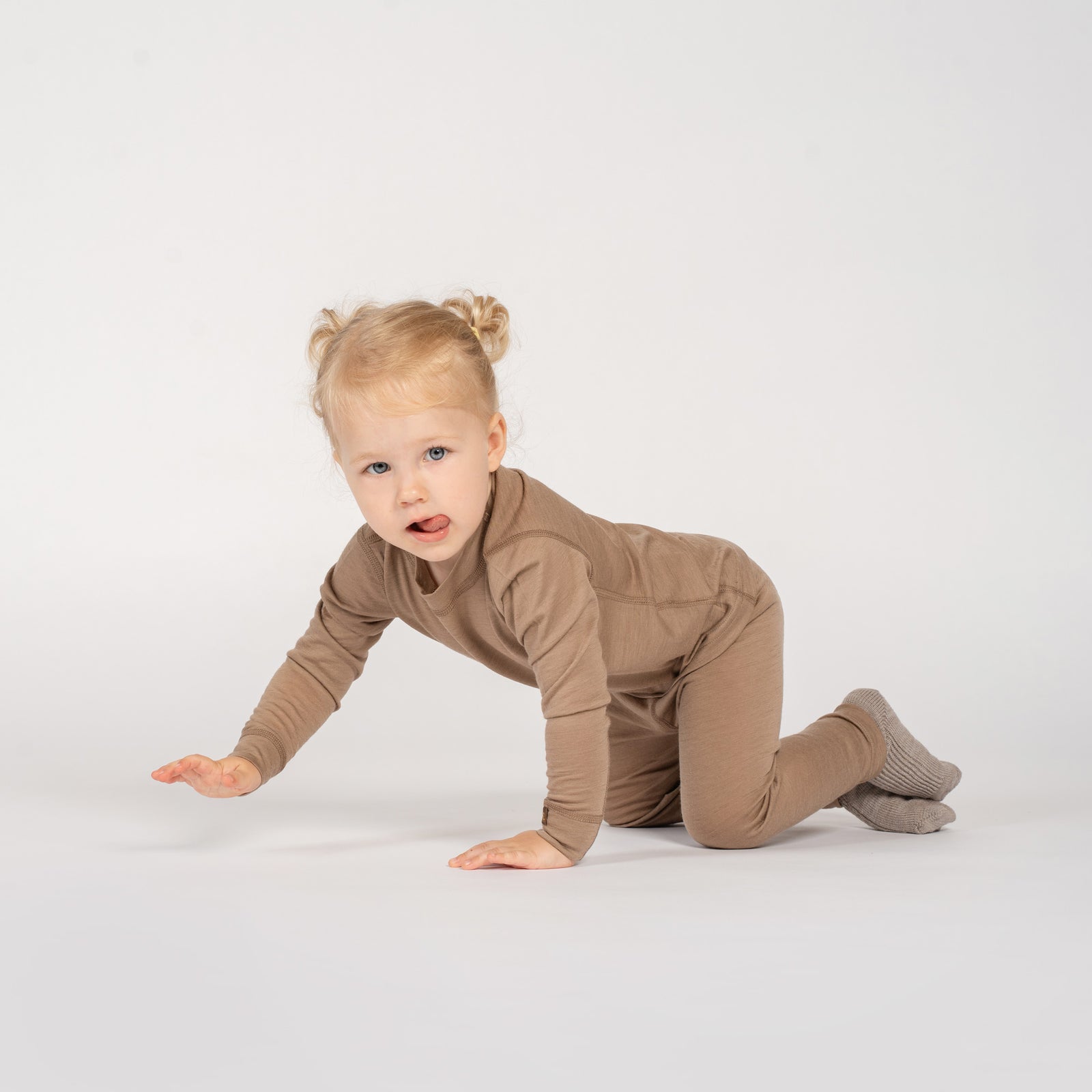 Børns lette 160 langærmede crew Beige