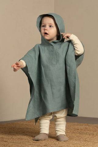 Baby Poncho with Hoodie - One Size / Mint Green