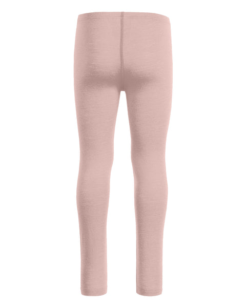 Kids' dusty pink leggings on a white background