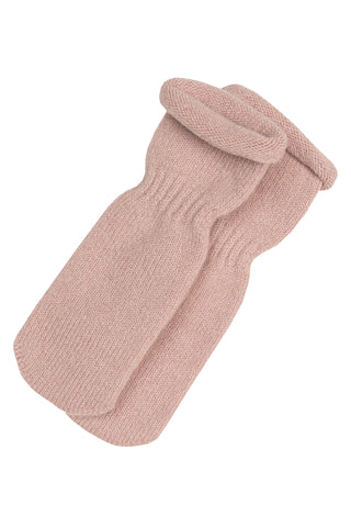 Børne Strikkede Babystrømper/-vanter i Kashmirblanding - 0-6 mdr. / Støvet pink