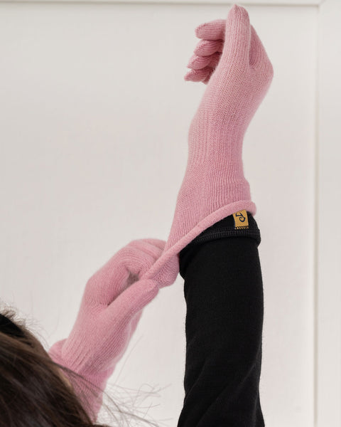 Børnestrikkede handsker i bomuld