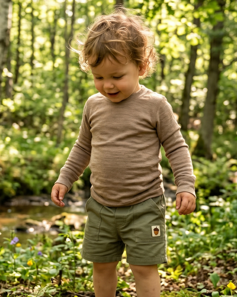 Børns lette 160 langærmede crew Beige