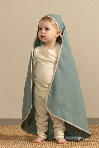 Linen Hooded Baby Towel - One Size / Mint Green