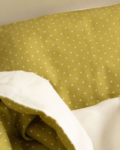 Linen Kids' Pillowcase Leaf Dots