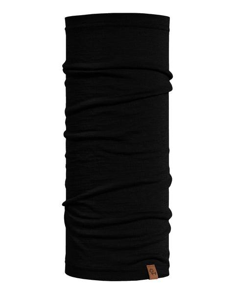 Sort merinould halsedisse med enkel opretstående visning på hvid baggrund.