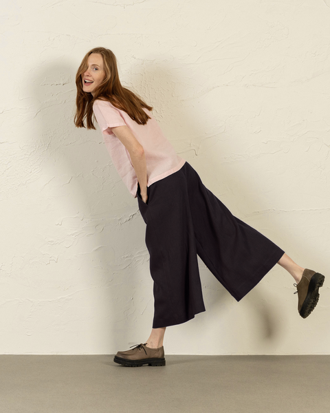 Linned Culottes Lana i Ren Sort