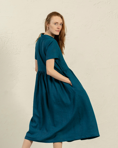 Collar Dress Phoebe in cobalt blue