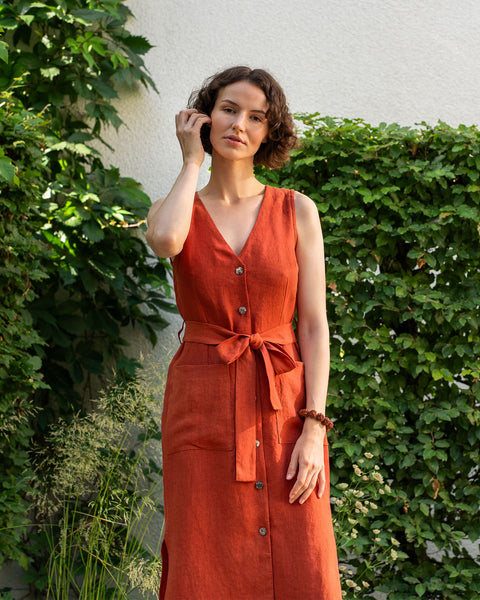 Linned Skjortekjole Safari Sierra