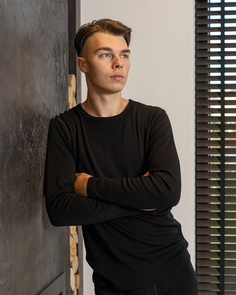 Herre 250 Termo Langærmet Trøje Sort