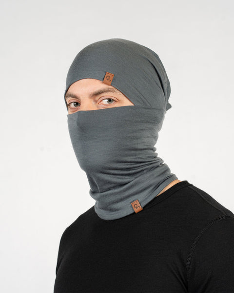 Men's Merino Beanie &amp; Gaiter 2-Piece Perfect Grey