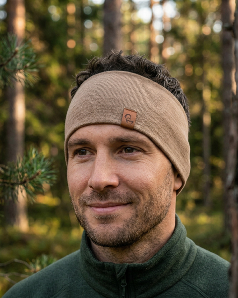 Men’s merino wool headband breathable ear warmer soft non itchy temperature regulating outdoor