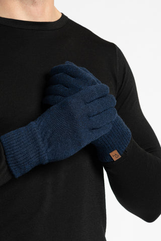 Men's Knit Gloves Merino - One Size / Blue