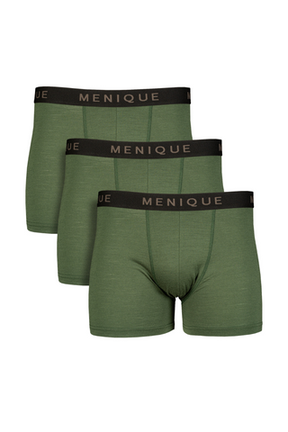 Men's Merino Short Boxer Briefs 3-Pack - S / Dark Green