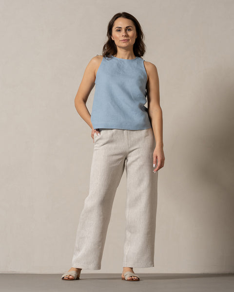 Højhalset Bluse Nina Skyblå