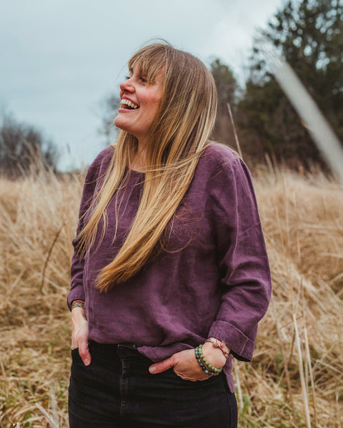 Linnedbluse Nora Skyggelilla