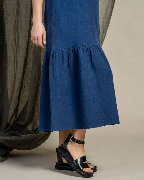 Maxikjole Aurora Stormblå