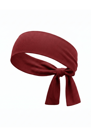 Women's Merino Athletic Tie Headband - One Size / Royal Cherry