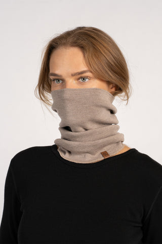 Inderhalstørklæde i merinould til kvinder - One size / Creamy Beige
