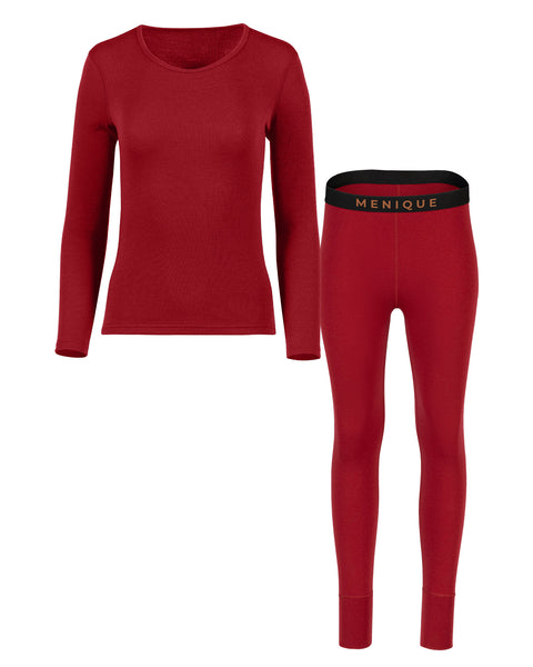 Women's 250 Long Sleeve &amp; Bottoms 2-Piece Royal Cherry Front