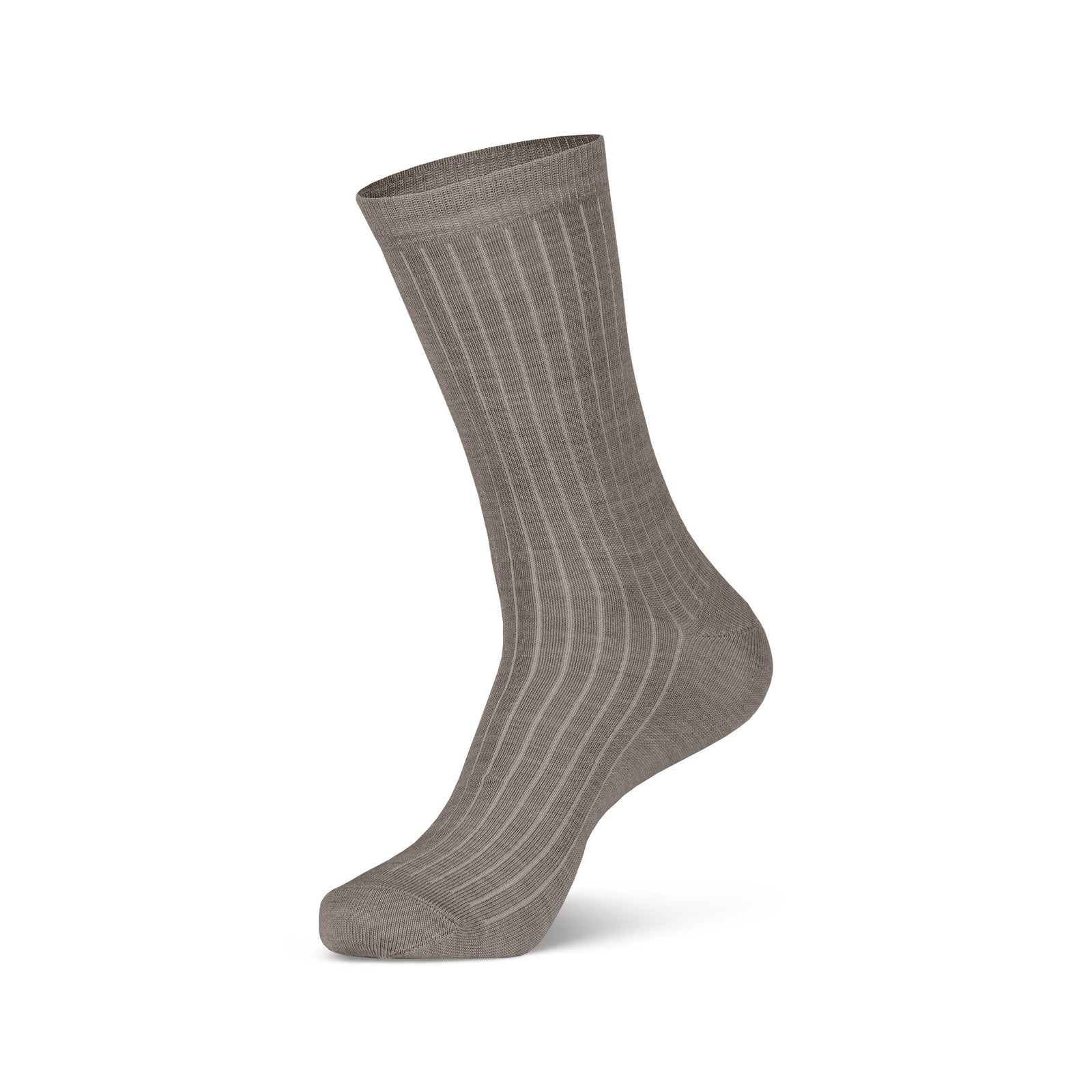 Dame Merino Rib Crew-strømper i alle 5 tilgængelige farver, inklusive sort, lysegrå, natur og beige.