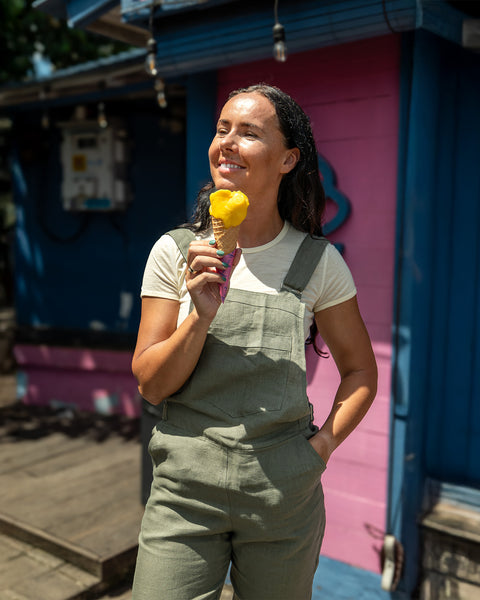 Hørforklædeheldragt Nicci Sten Grøn